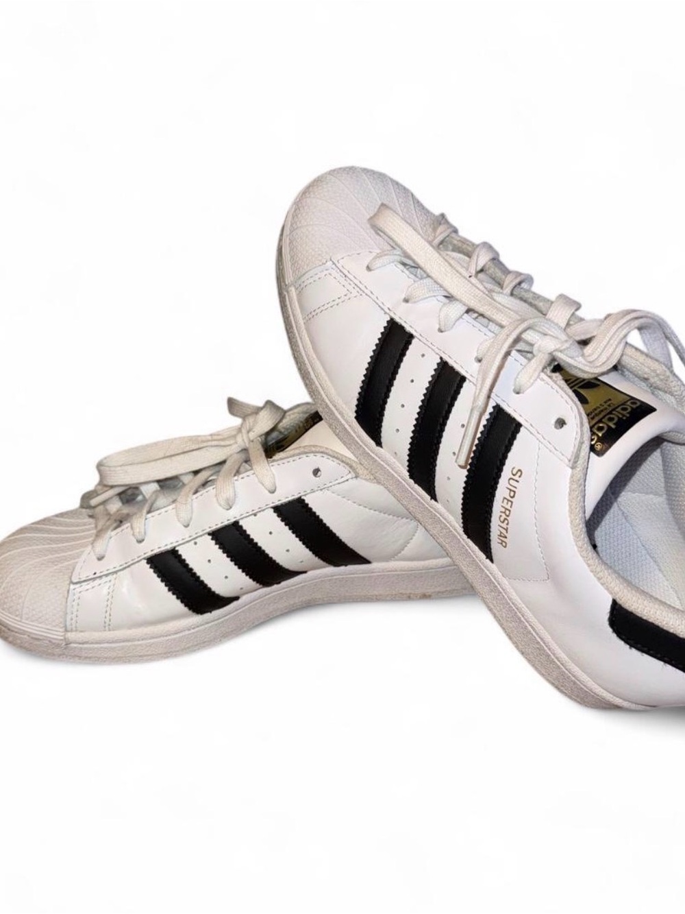 adidas Superstar White and Black Leather Low-Top Sneakers